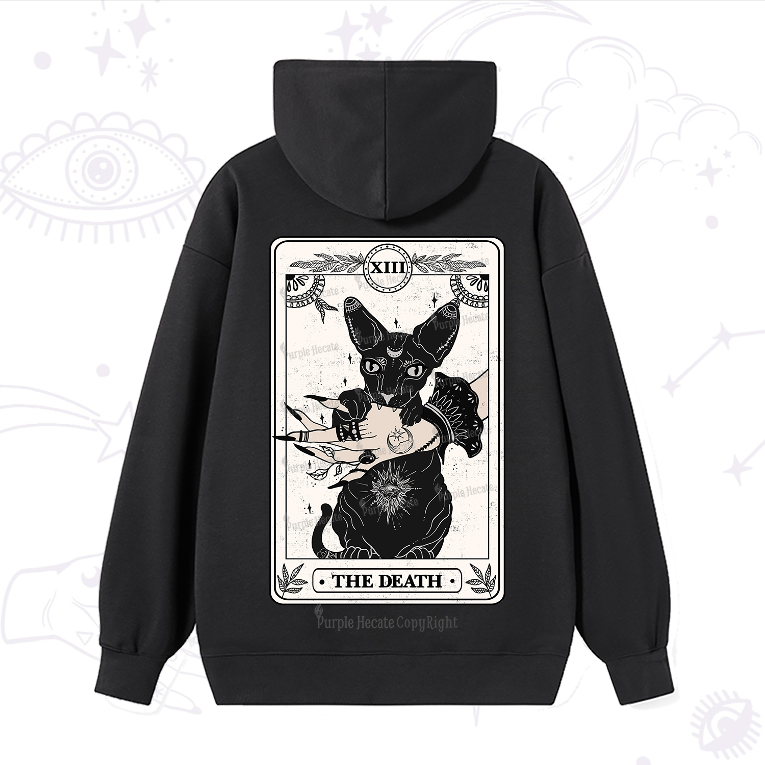 Purplehecate The Death Cat Tarot Hoodie