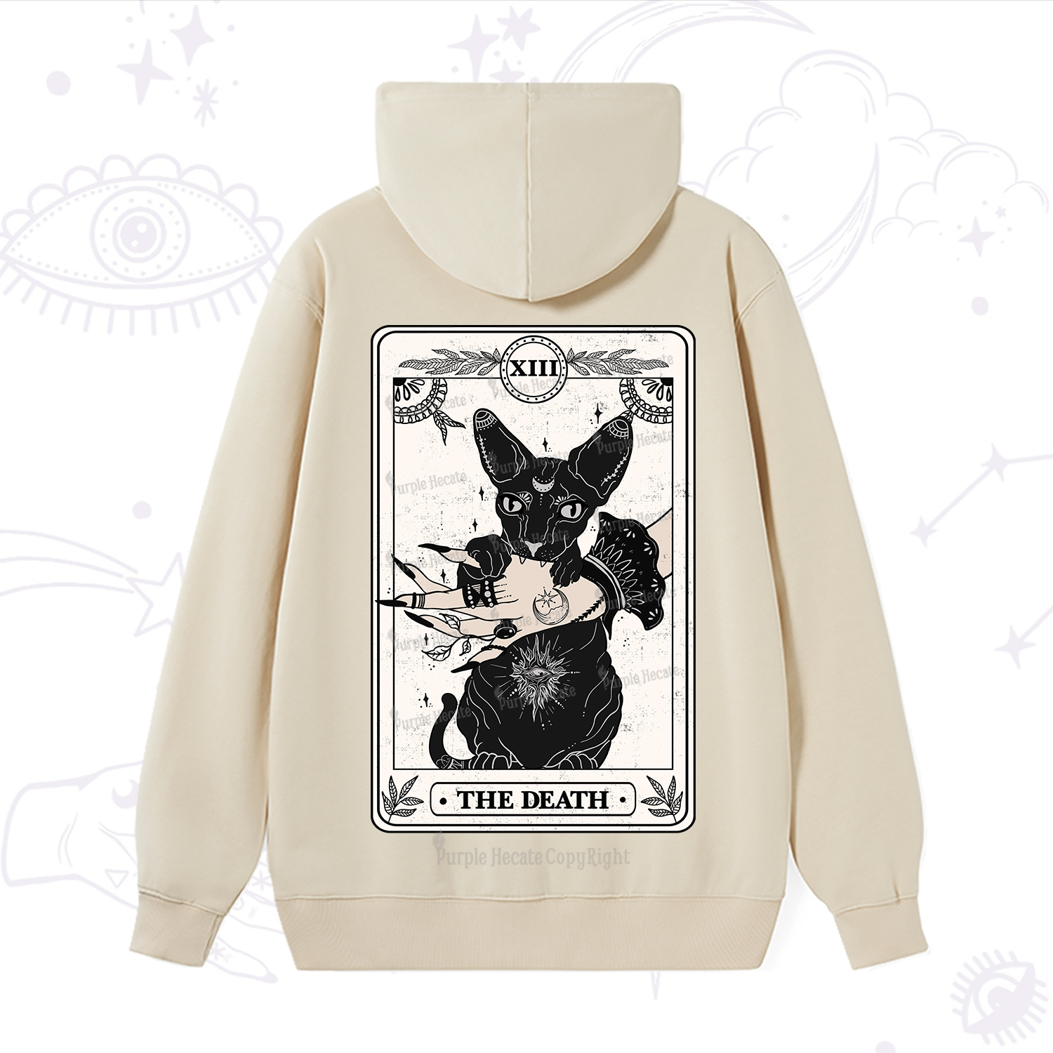 Purplehecate The Death Cat Tarot Hoodie
