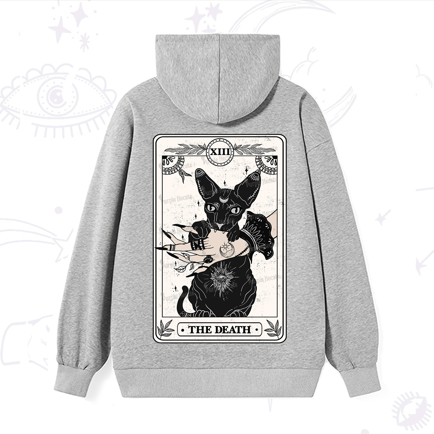 Purplehecate The Death Cat Tarot Hoodie
