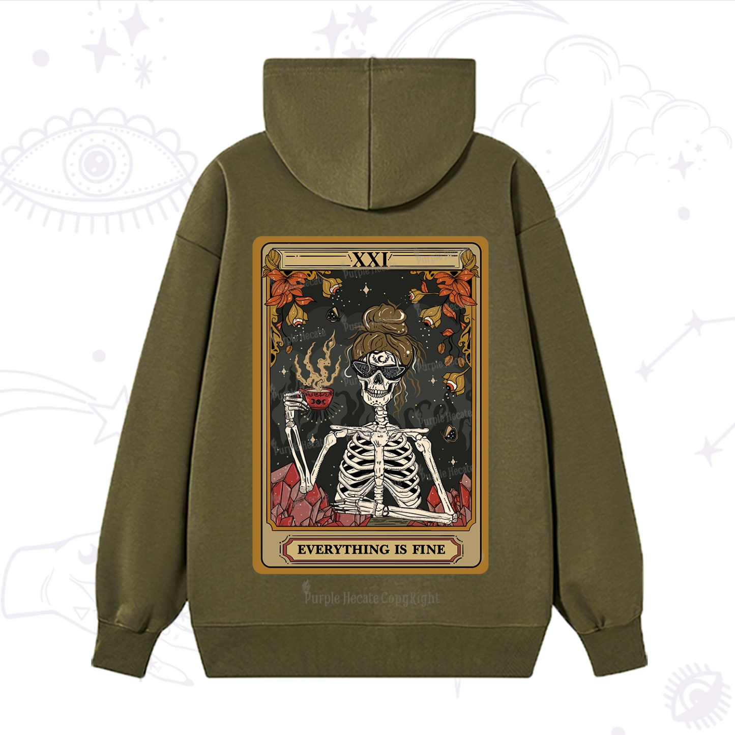 Purplehecate The Everything Fine Tarot Hoodie