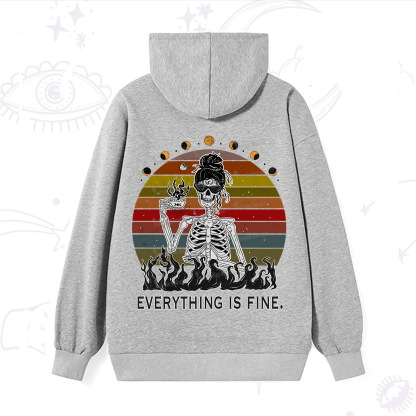 Purplehecate Everything Is Fine Skeleton Hoodie