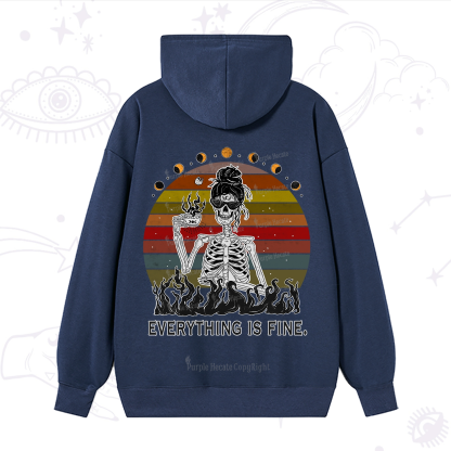 Purplehecate Everything Is Fine Skeleton Hoodie
