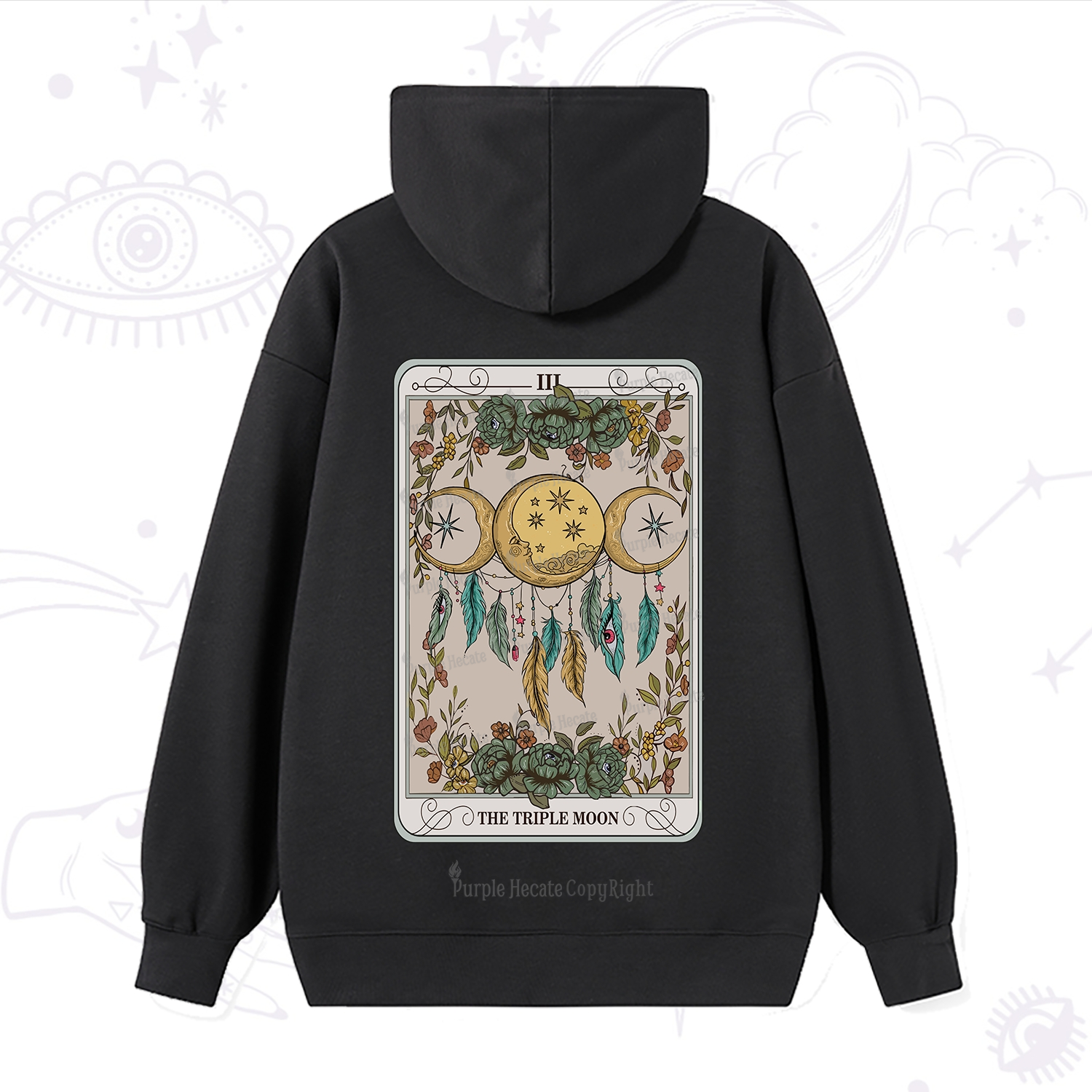 Purplehecate The Triple Moon Tarot Card Hoodie