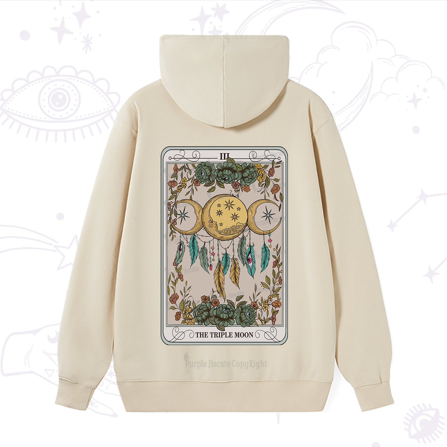 Purplehecate The Triple Moon Tarot Card Hoodie