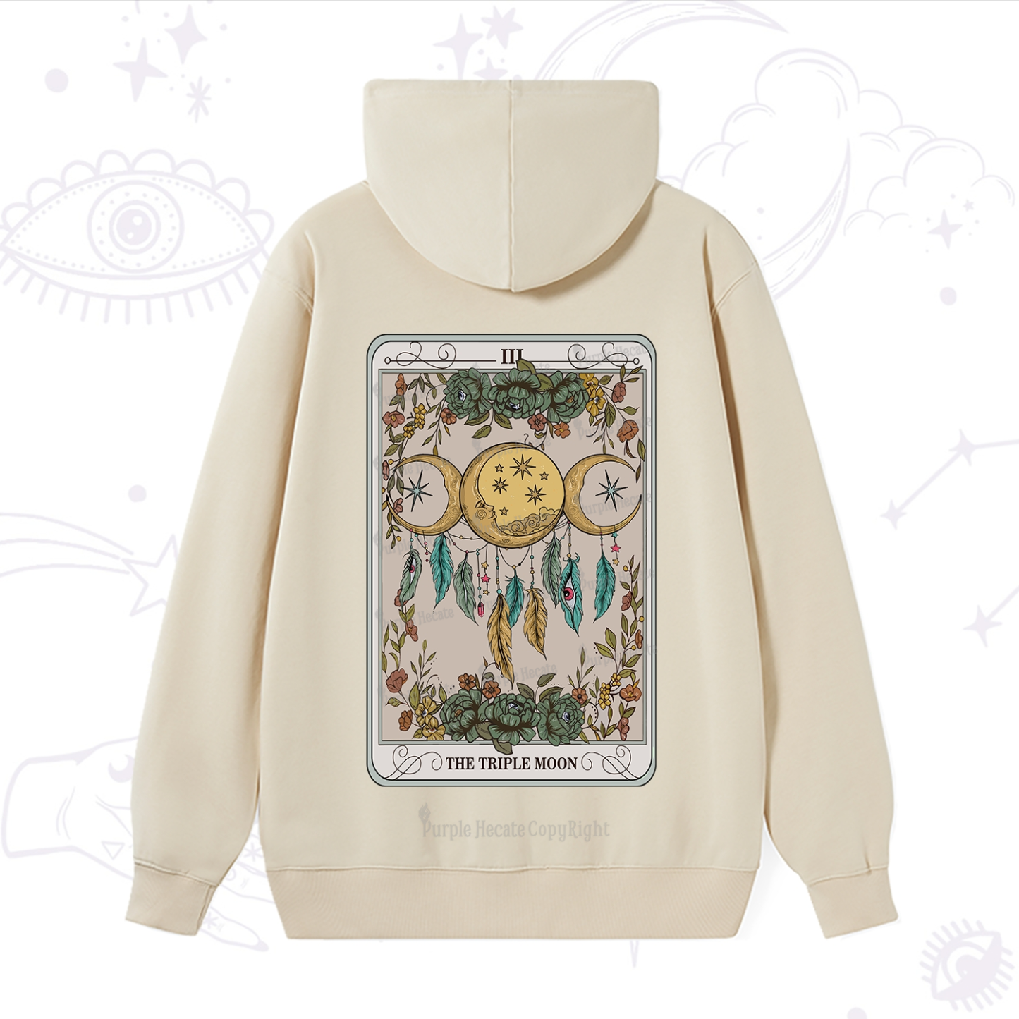 Purplehecate The Triple Moon Tarot Card Hoodie