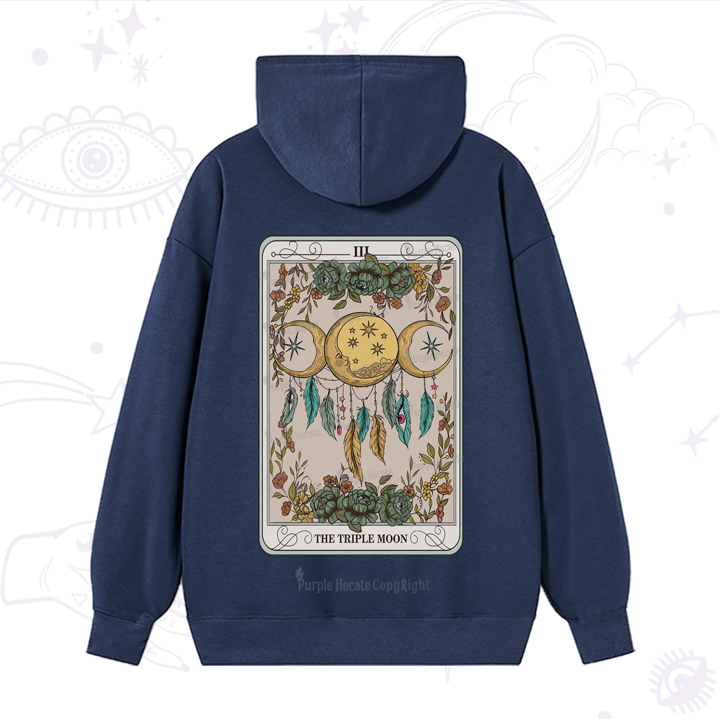 Purplehecate The Triple Moon Tarot Card Hoodie