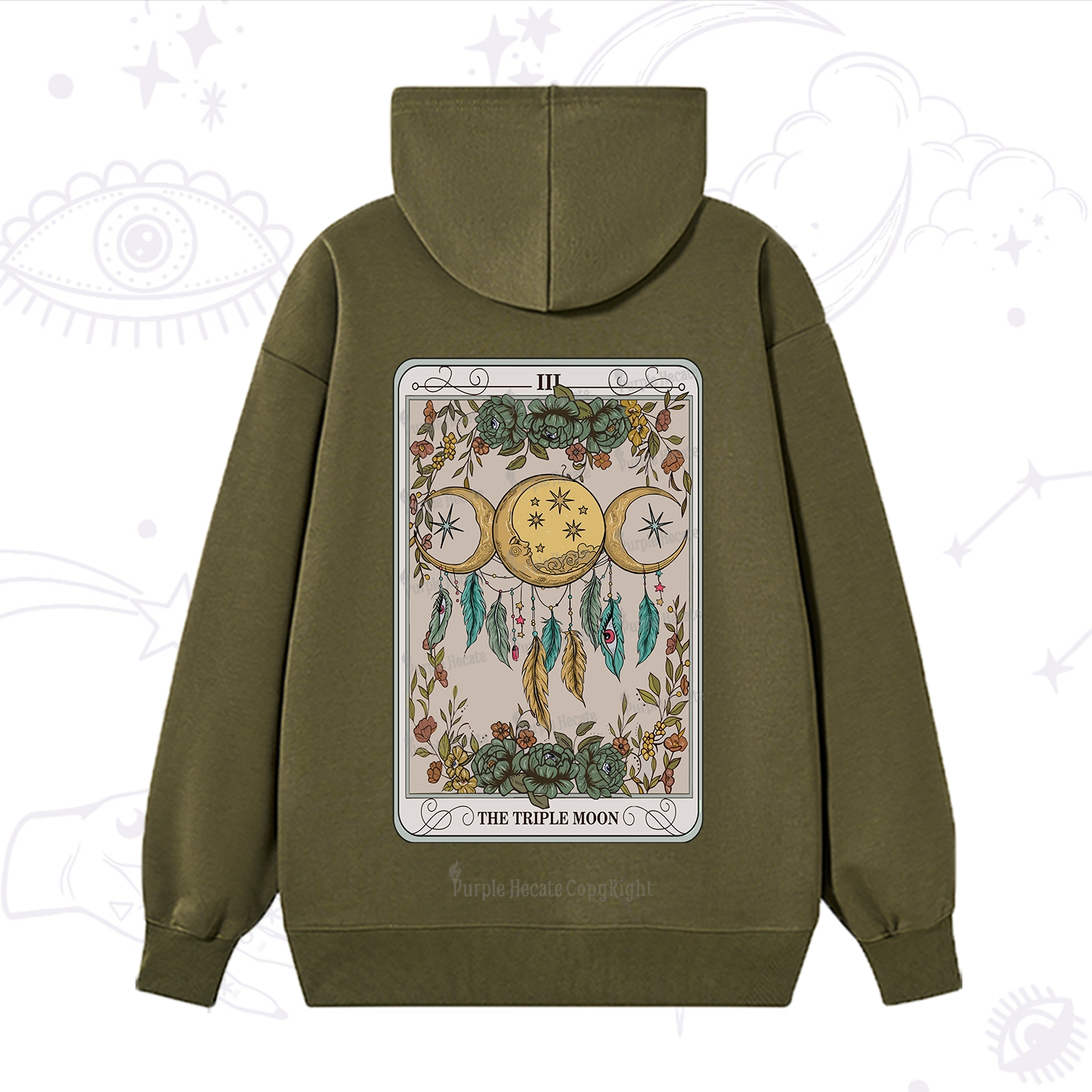 Purplehecate The Triple Moon Tarot Card Hoodie