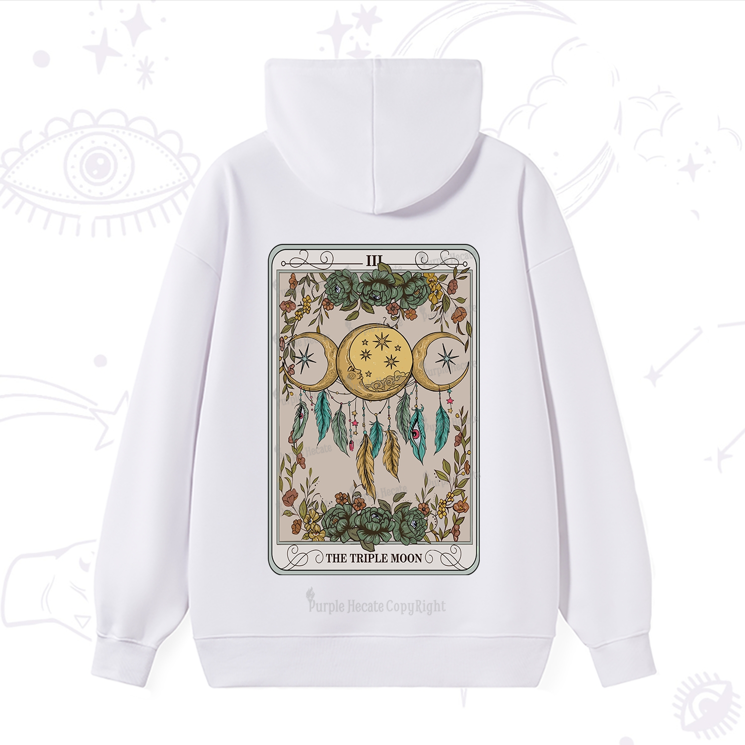 Purplehecate The Triple Moon Tarot Card Hoodie