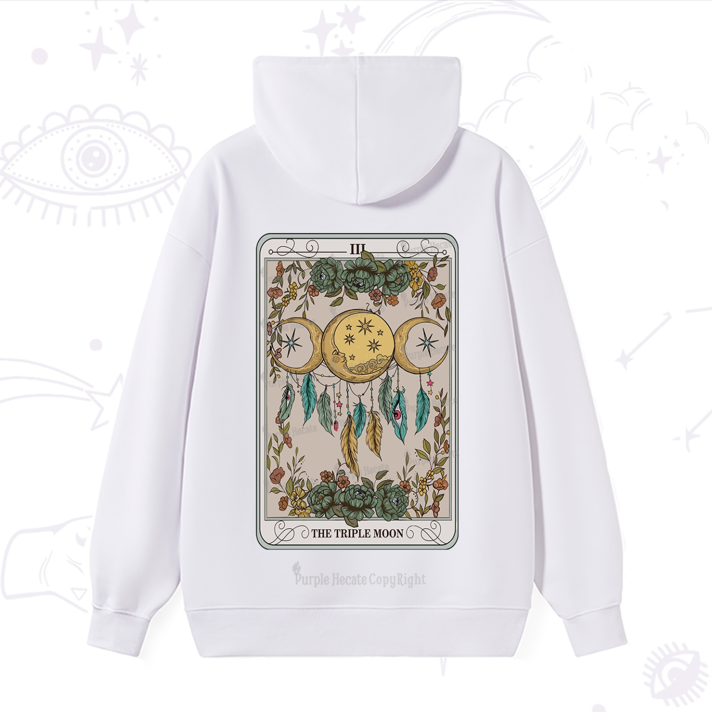 Purplehecate The Triple Moon Tarot Card Hoodie