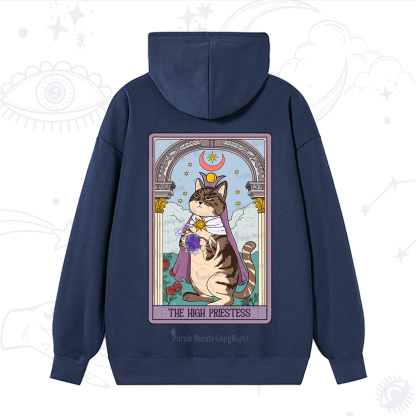 Purplehecate The High Priestess Cat Tarot Hoodie