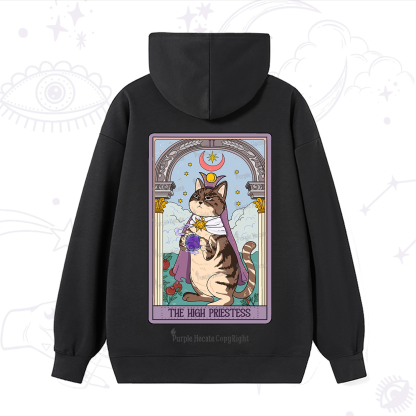 Purplehecate The High Priestess Cat Tarot Hoodie