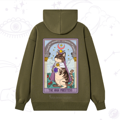 Purplehecate The High Priestess Cat Tarot Hoodie