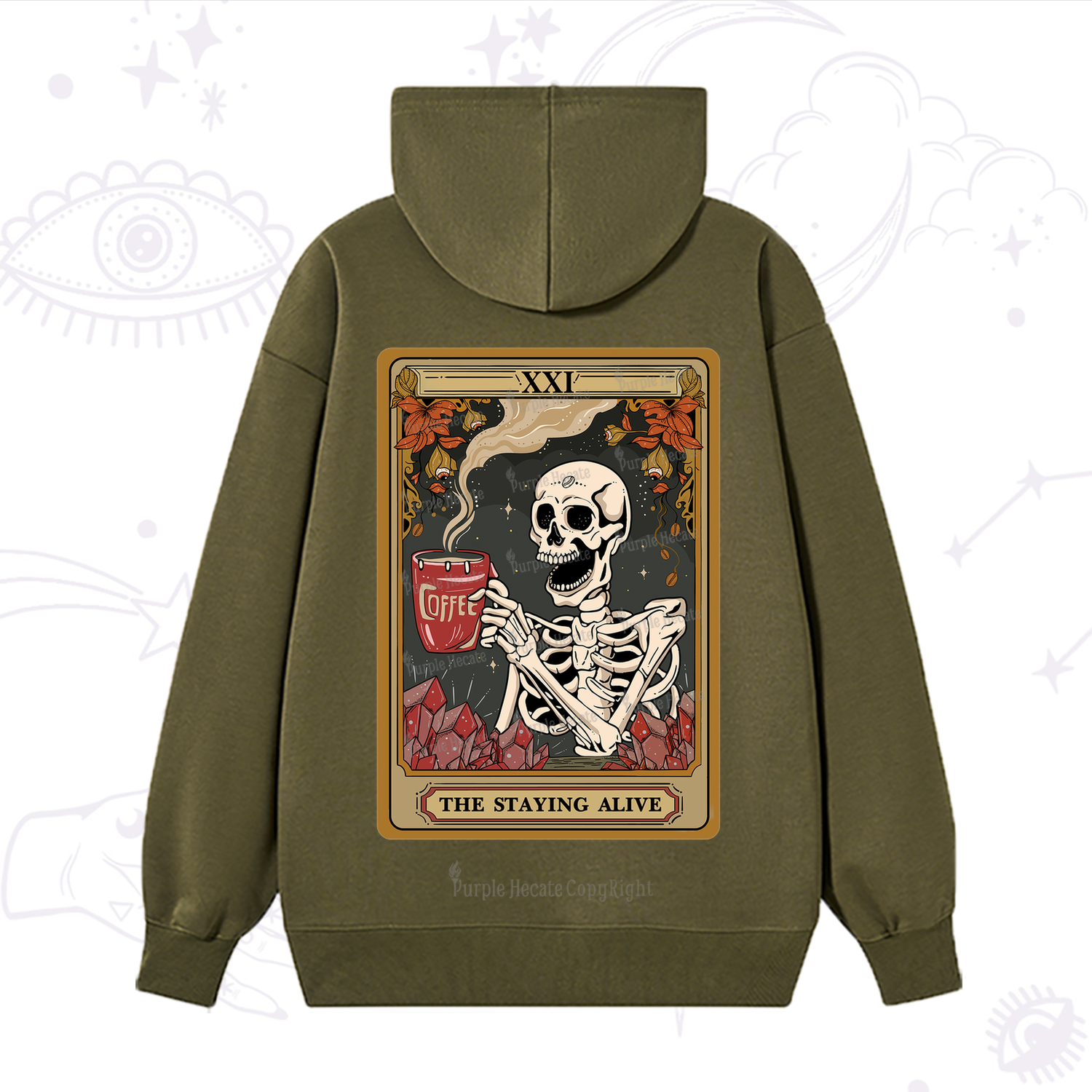 Purplehecate The Stating Alive Tarot Card Hoodie