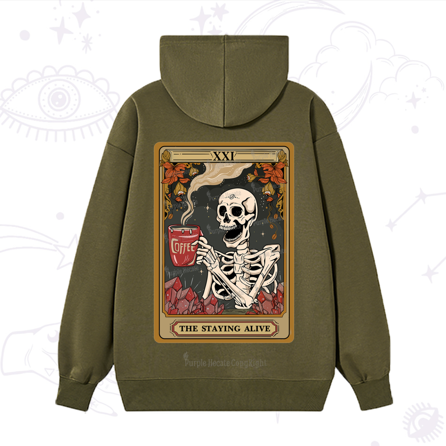 Purplehecate The Stating Alive Tarot Card Hoodie