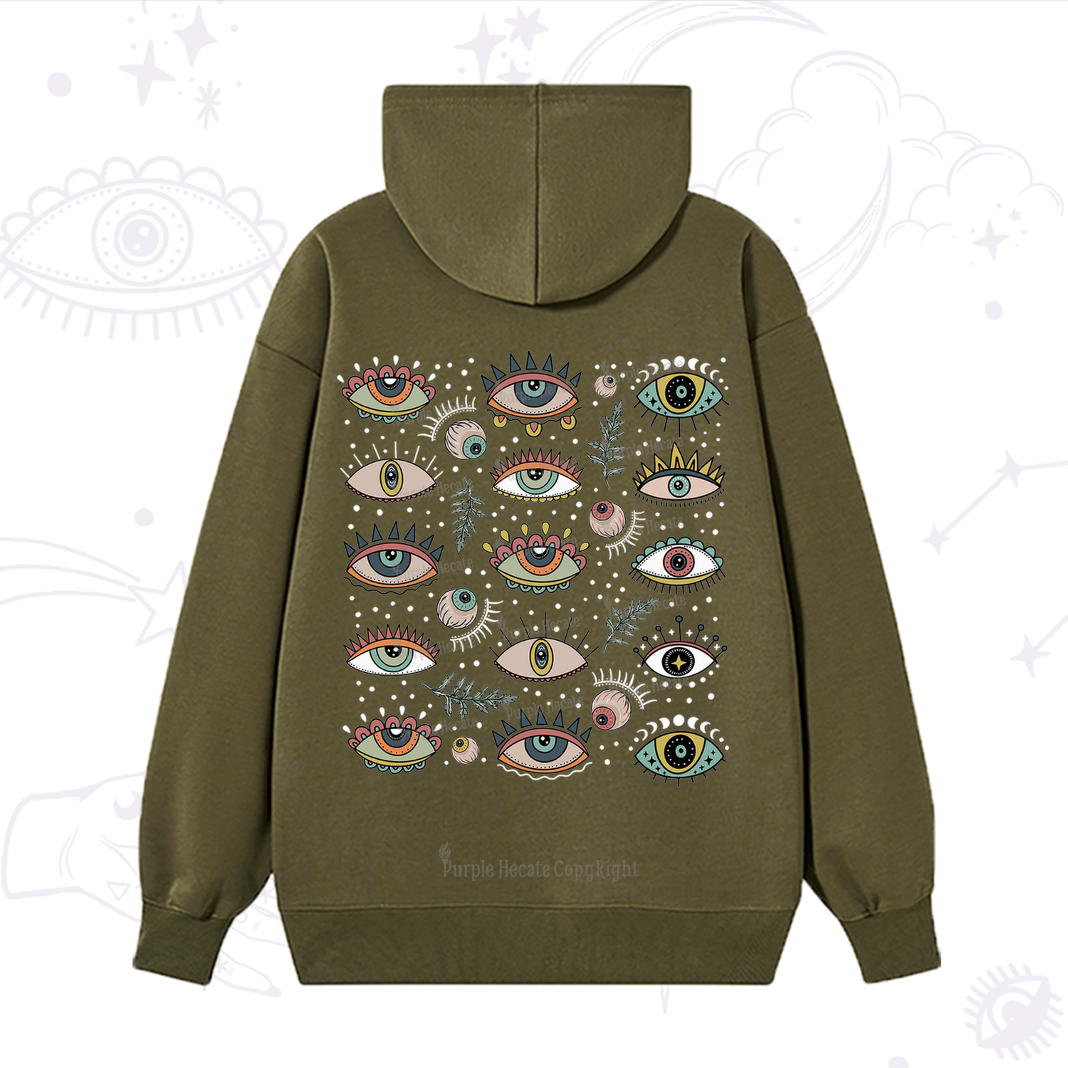 Purplehecate Evil Eye Array Hoodie
