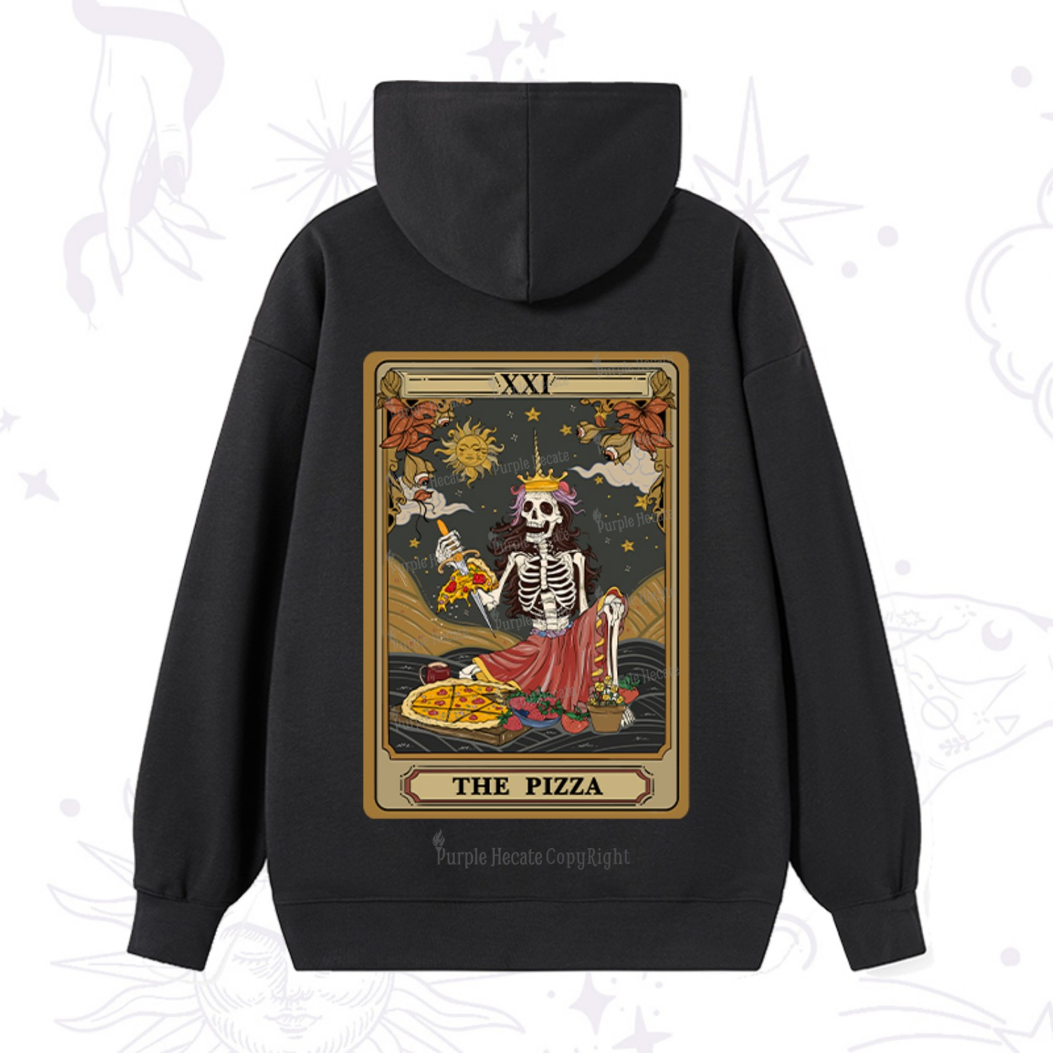 Purplehecate The Pizza Tarot Card Hoodie