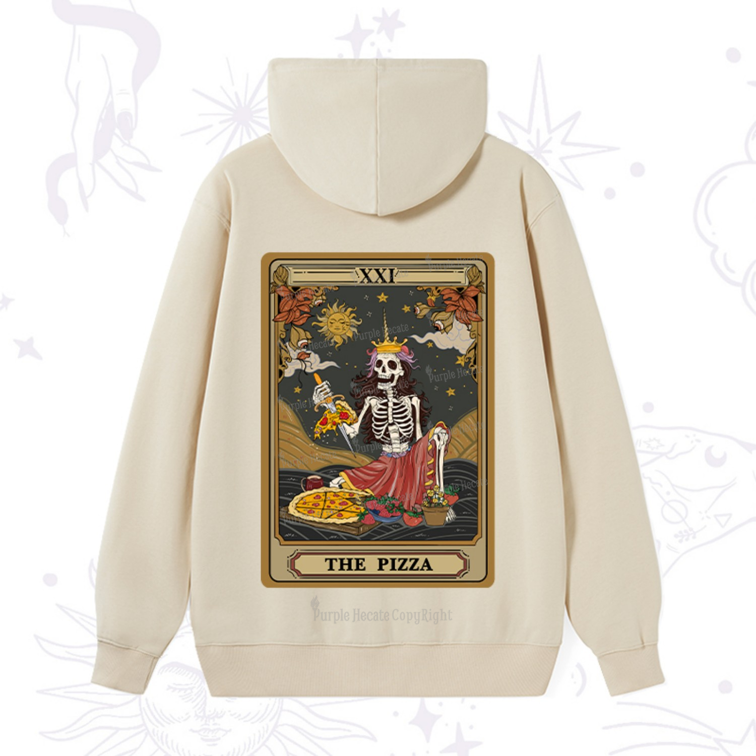 Purplehecate The Pizza Tarot Card Hoodie