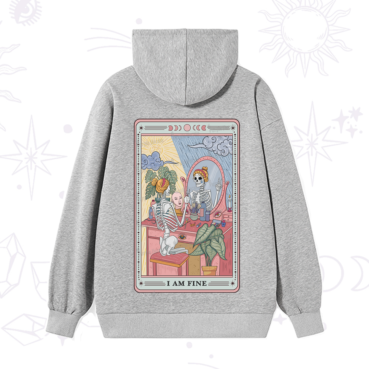 Purplehecate I Am Fine Tarot Card Hoodie