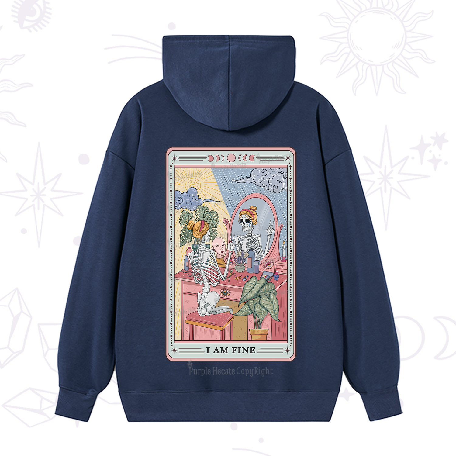Purplehecate I Am Fine Tarot Card Hoodie