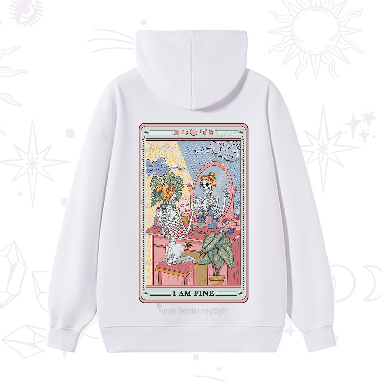 Purplehecate I Am Fine Tarot Card Hoodie