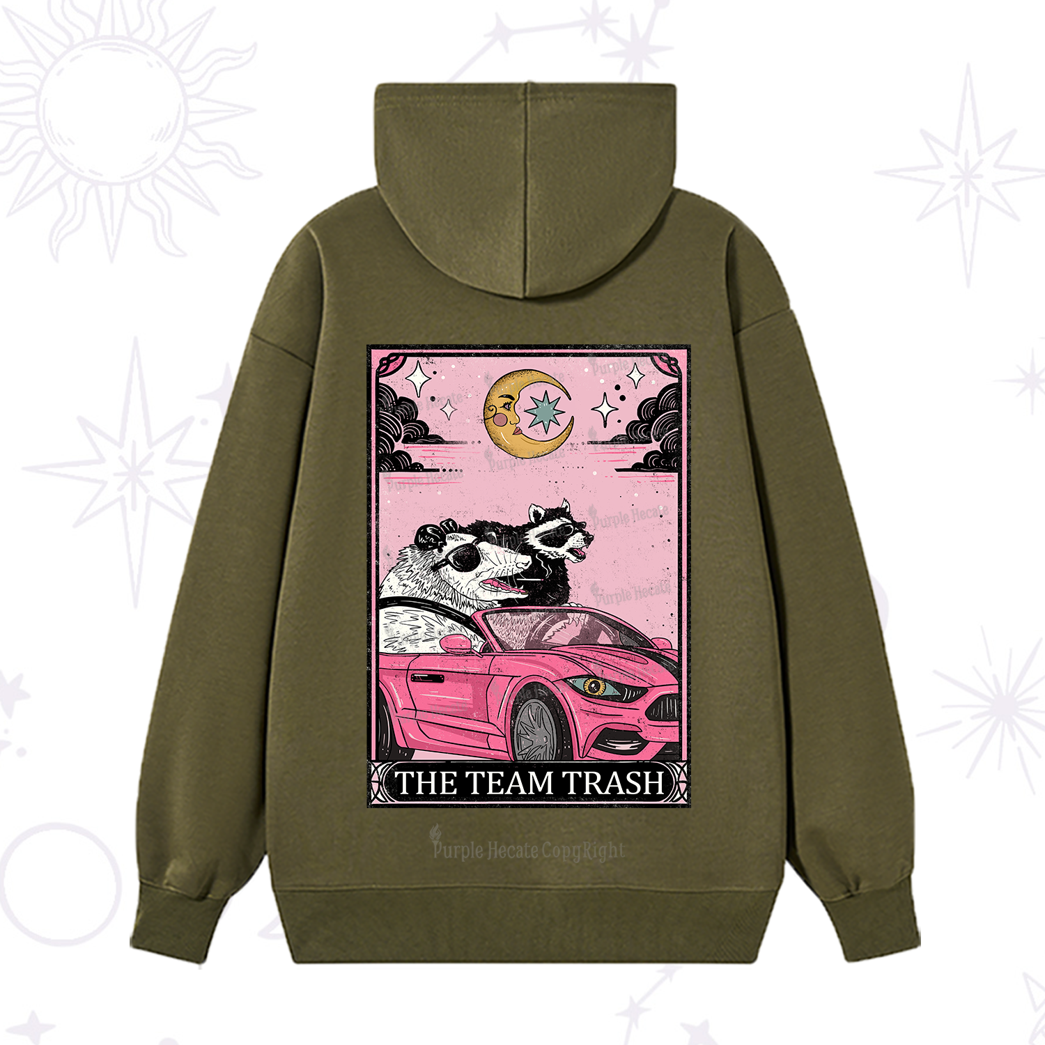 Purplehecate The Team Trash Tarot Card Hoodie
