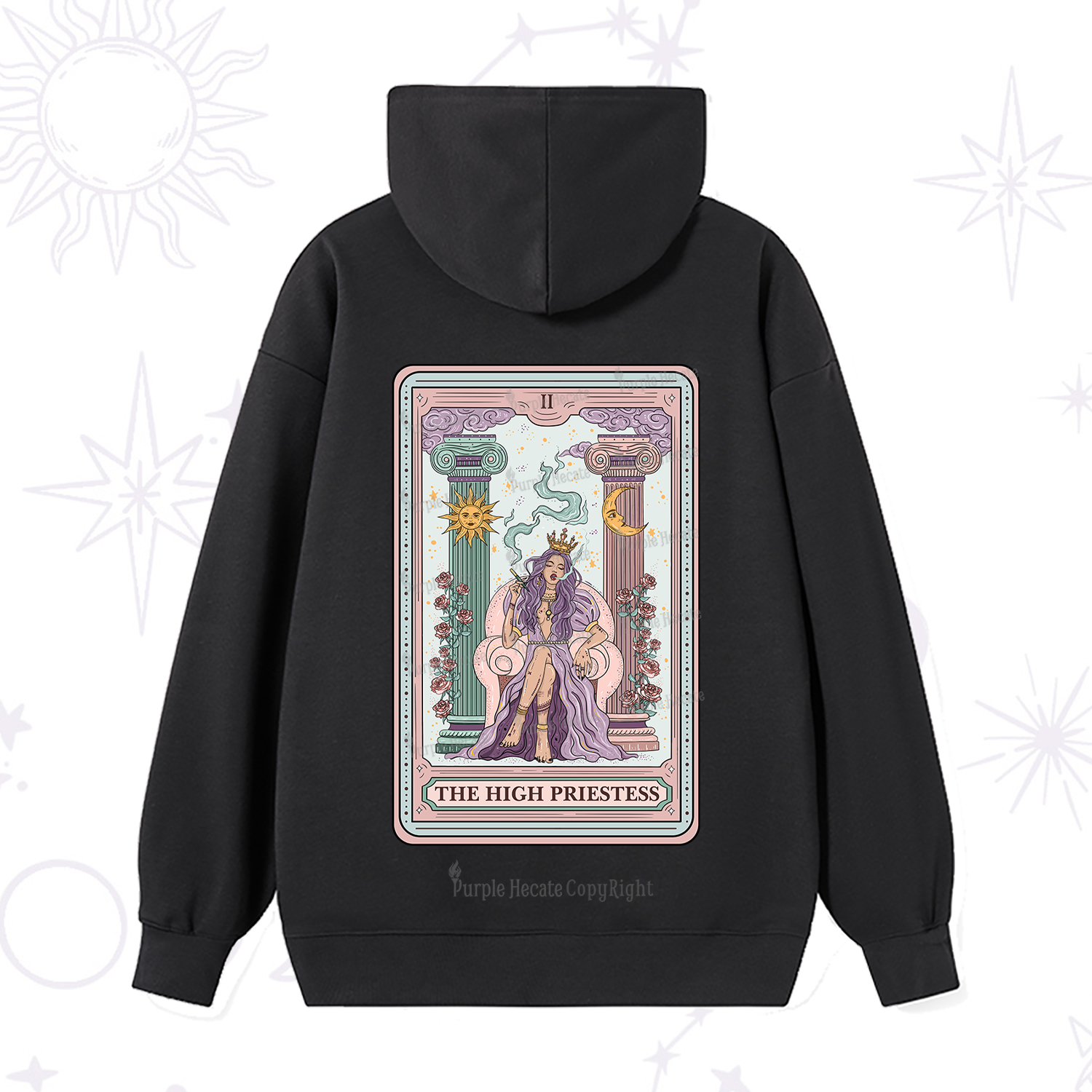 Purplehecate The High Priestess Tarot Card Hoodie