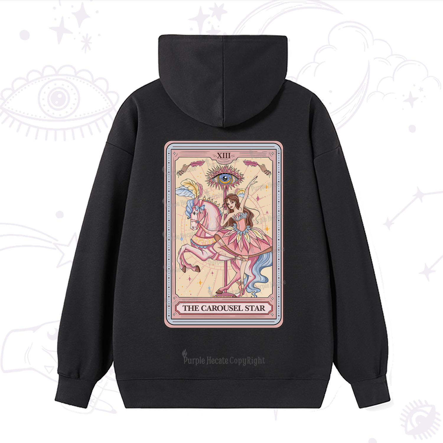 Purplehecate The Carousel Star Tarot Card Hoodie