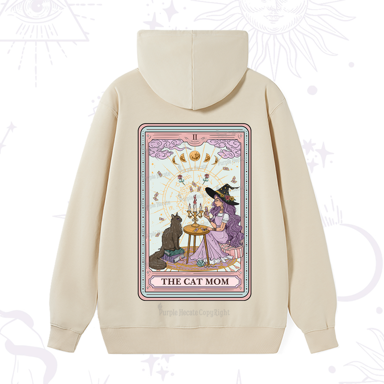 Purplehecate The Cat Witch Mom Tarot Hoodie