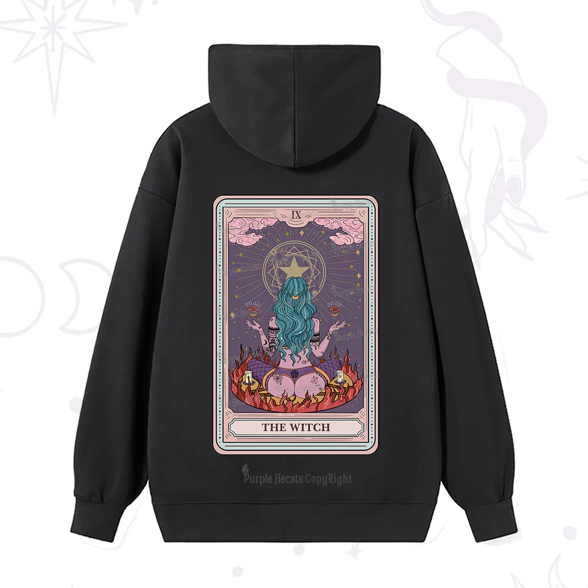 Purplehecate The Witch Tarot Card Hoodie