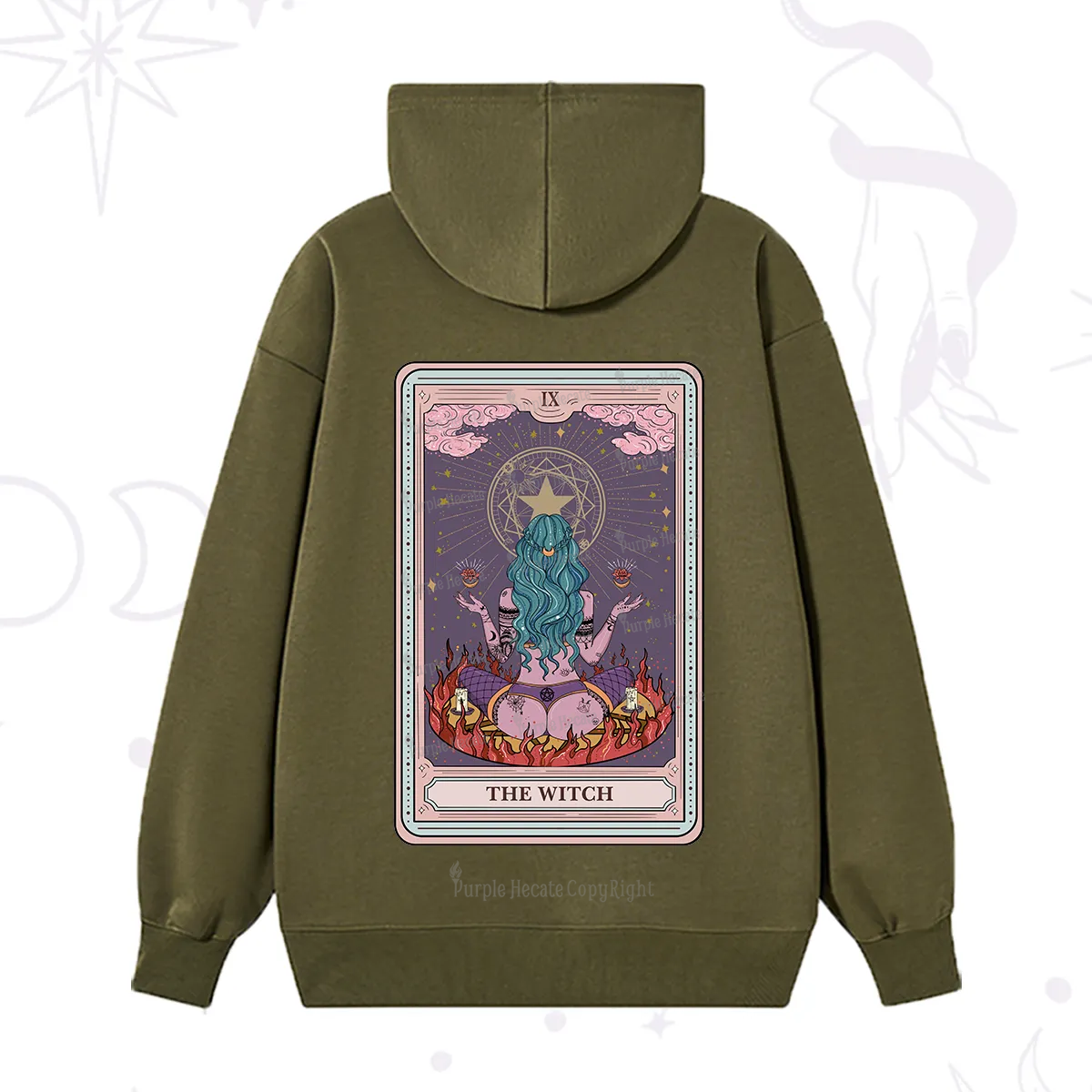 Purplehecate The Witch Tarot Card Hoodie