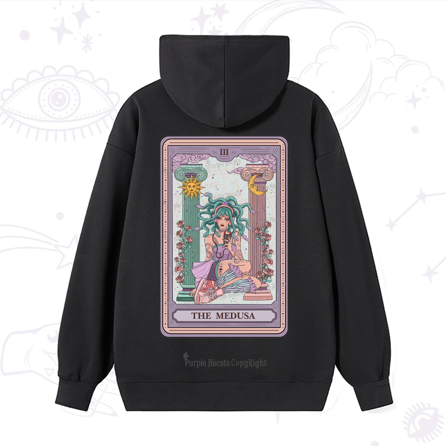 Purplehecate The Fashionable Medusa Tarot Card Hoodie
