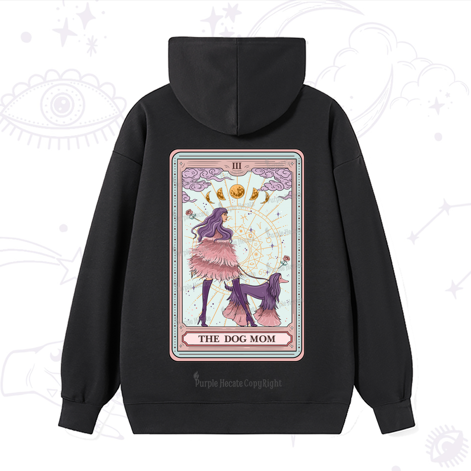 Purplehecate The Fashionable Dog Mom Tarot Card Hoodie