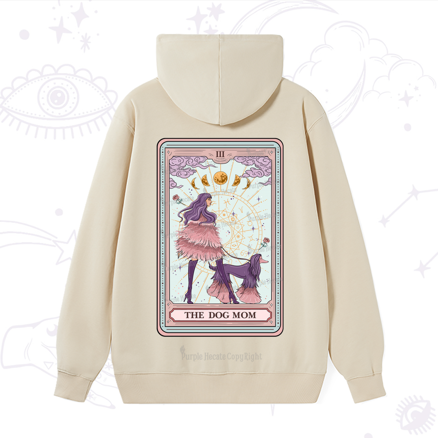 Purplehecate The Fashionable Dog Mom Tarot Card Hoodie