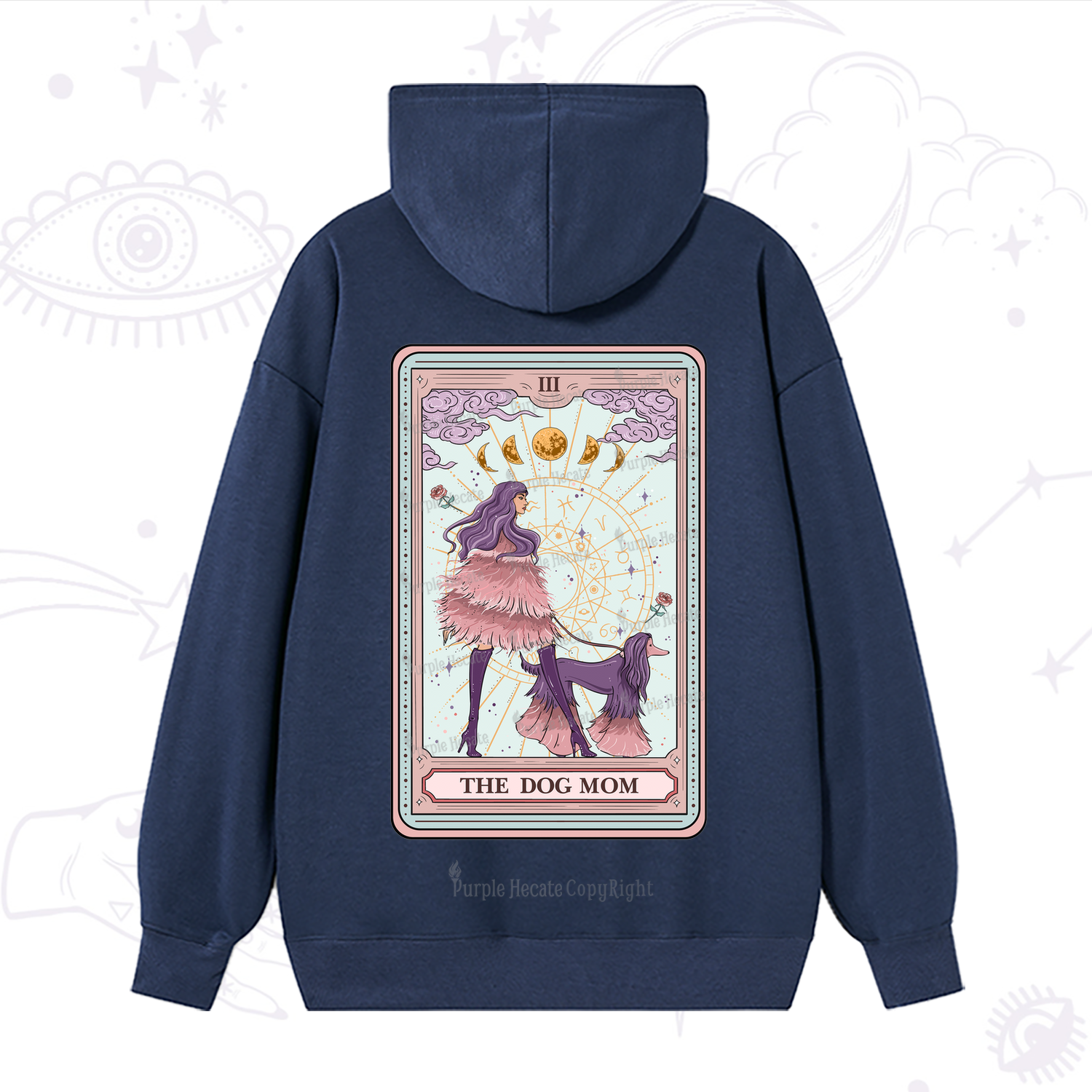 Purplehecate The Fashionable Dog Mom Tarot Card Hoodie