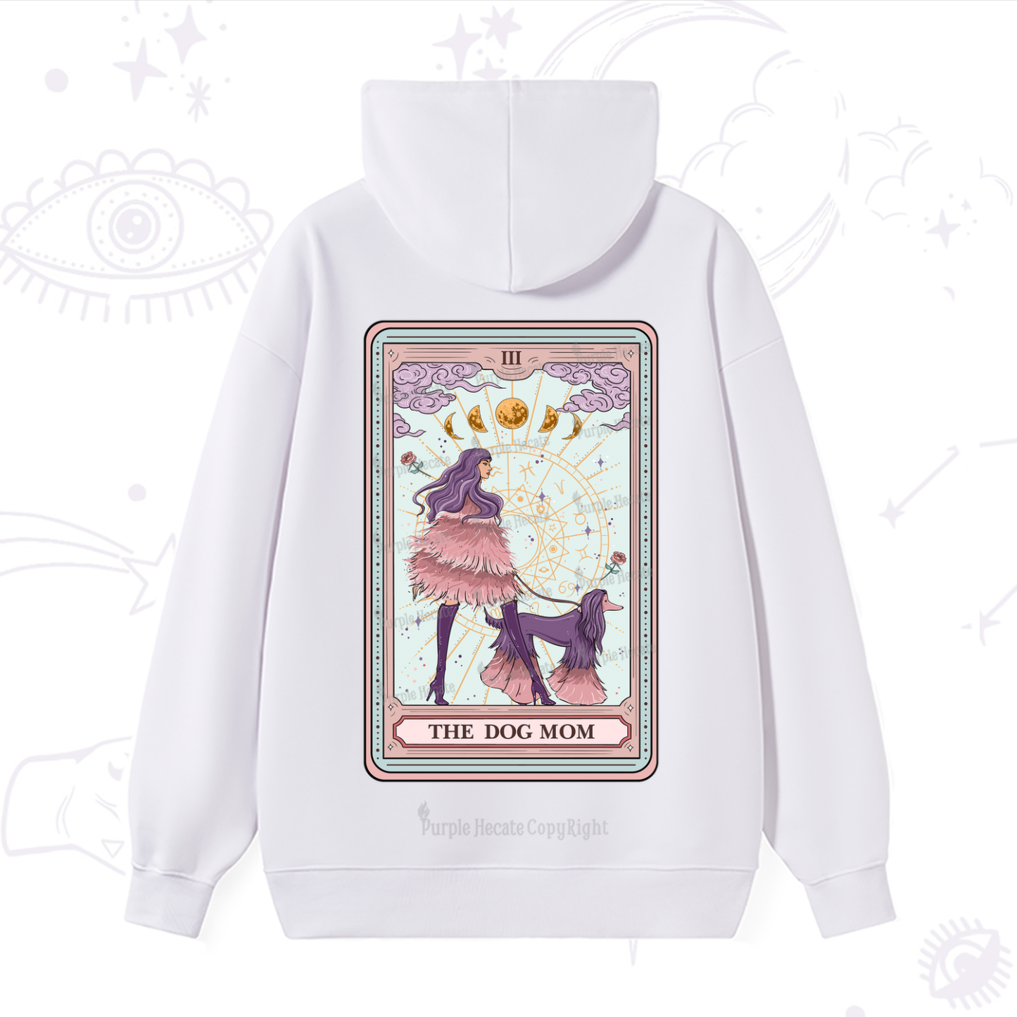 Purplehecate The Fashionable Dog Mom Tarot Card Hoodie