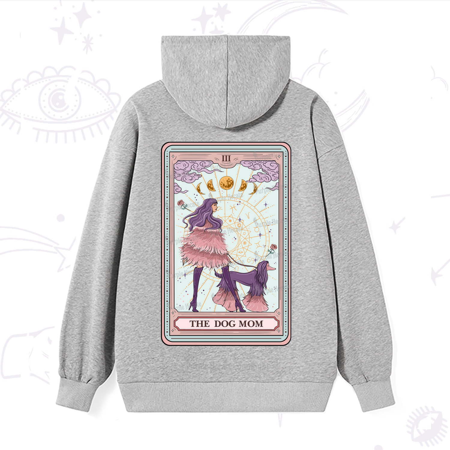 Purplehecate The Fashionable Dog Mom Tarot Card Hoodie