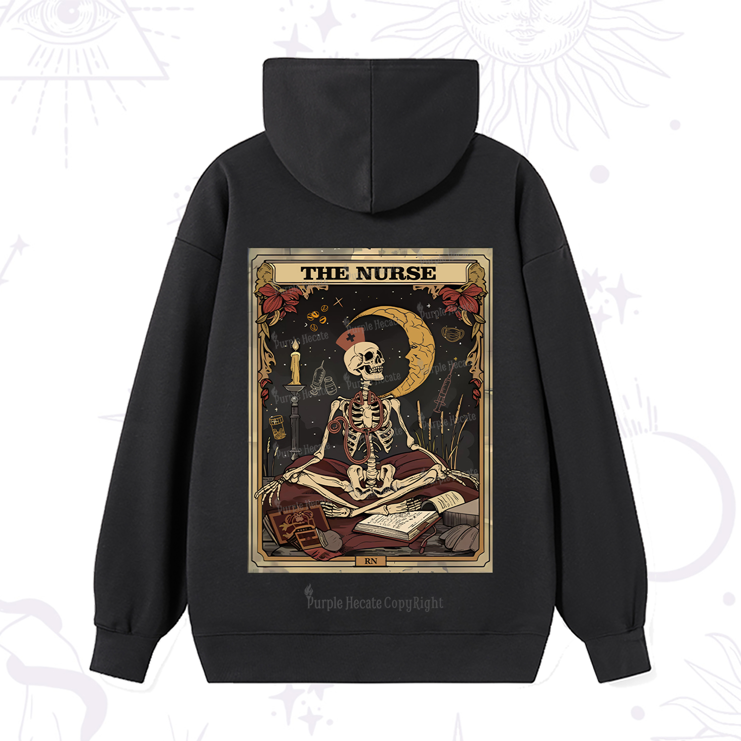 Purplehecate The Nurse Tarot Card Hoodie