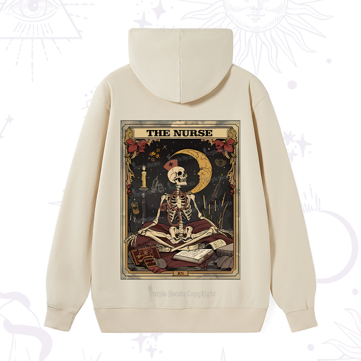 Purplehecate The Nurse Tarot Card Hoodie