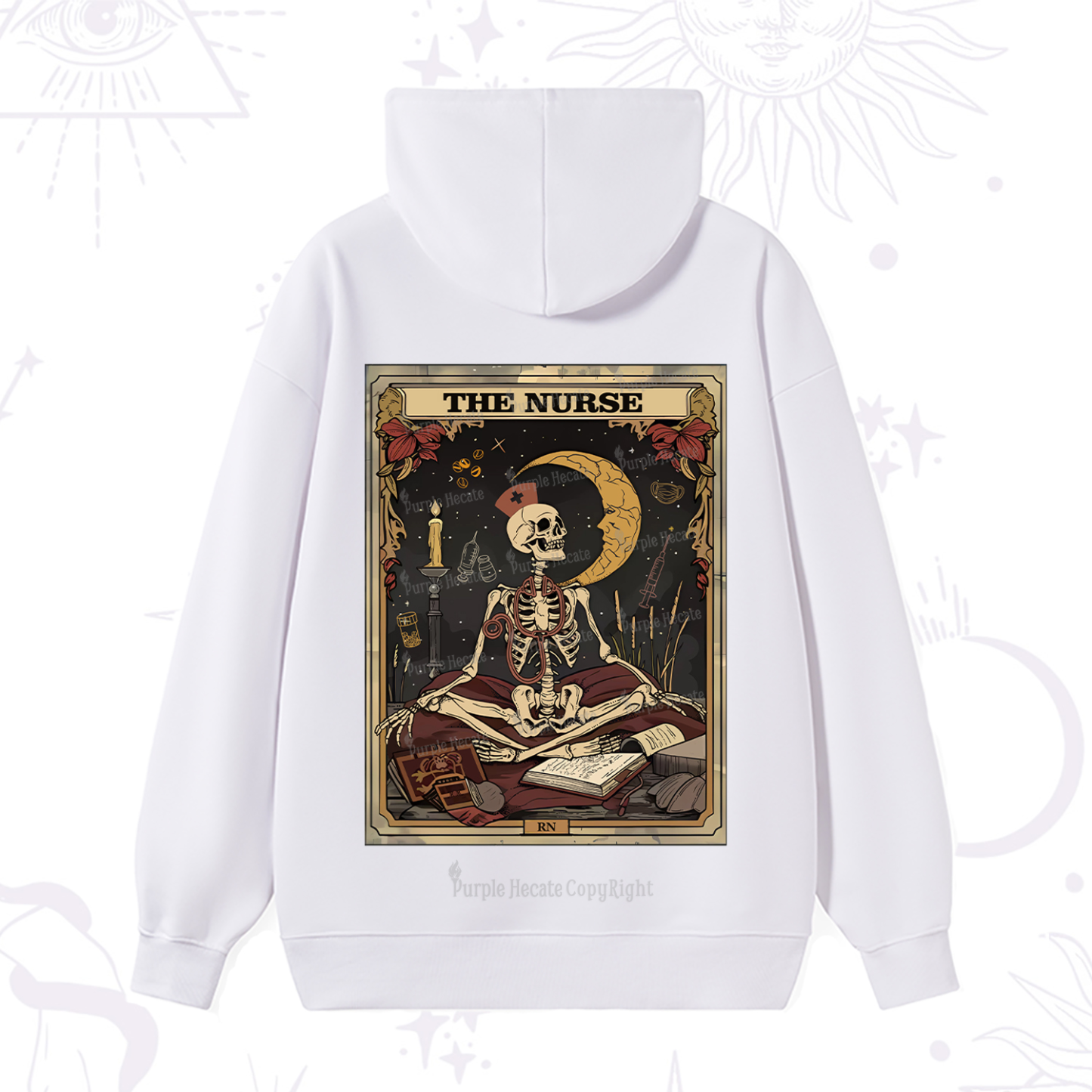 Purplehecate The Nurse Tarot Card Hoodie