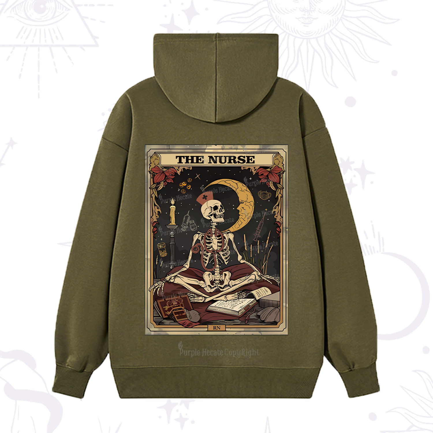 Purplehecate The Nurse Tarot Card Hoodie