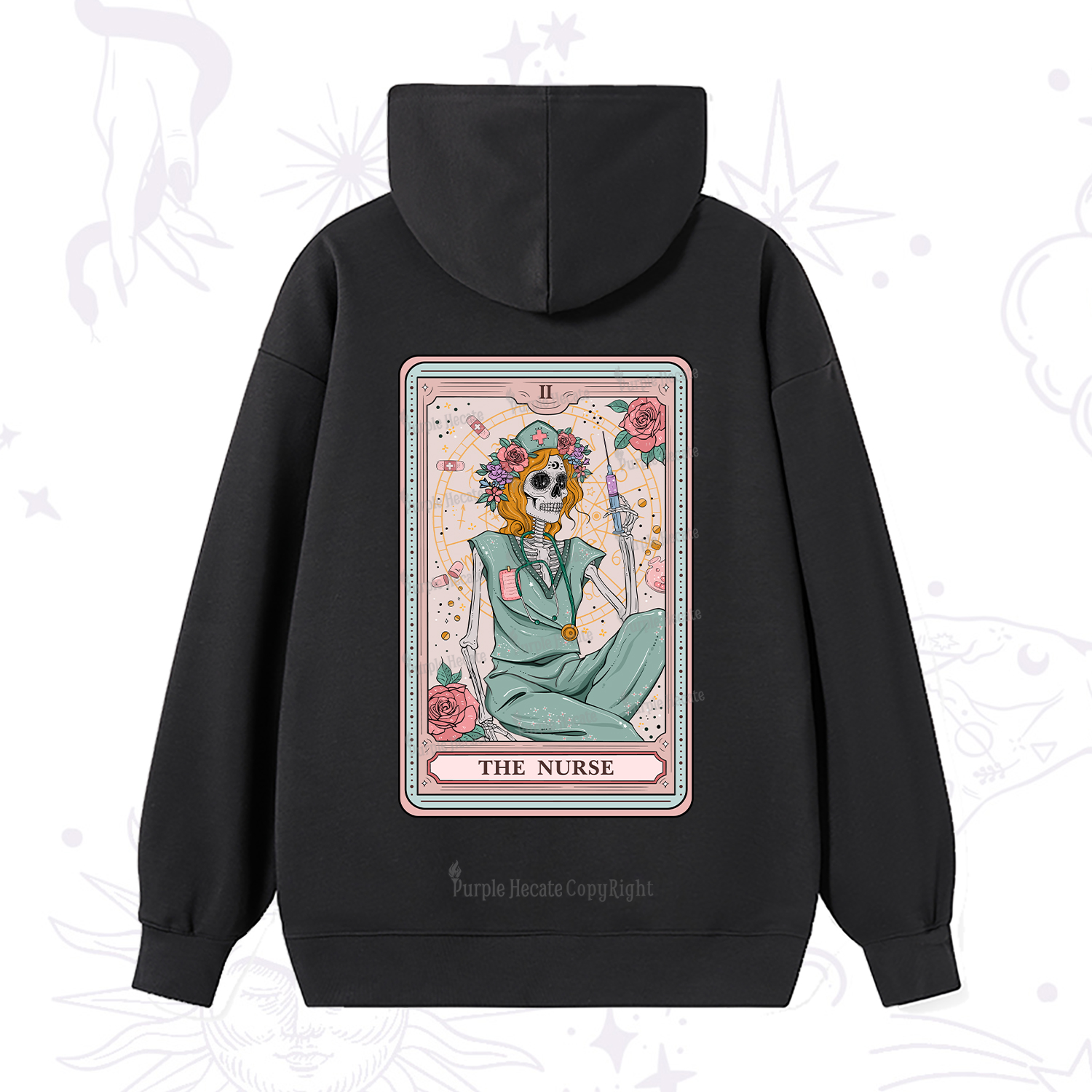 Purplehecate The Nurse Tarot Card Hoodie