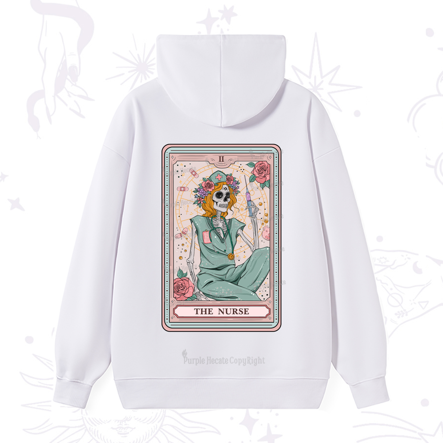 Purplehecate The Nurse Tarot Card Hoodie