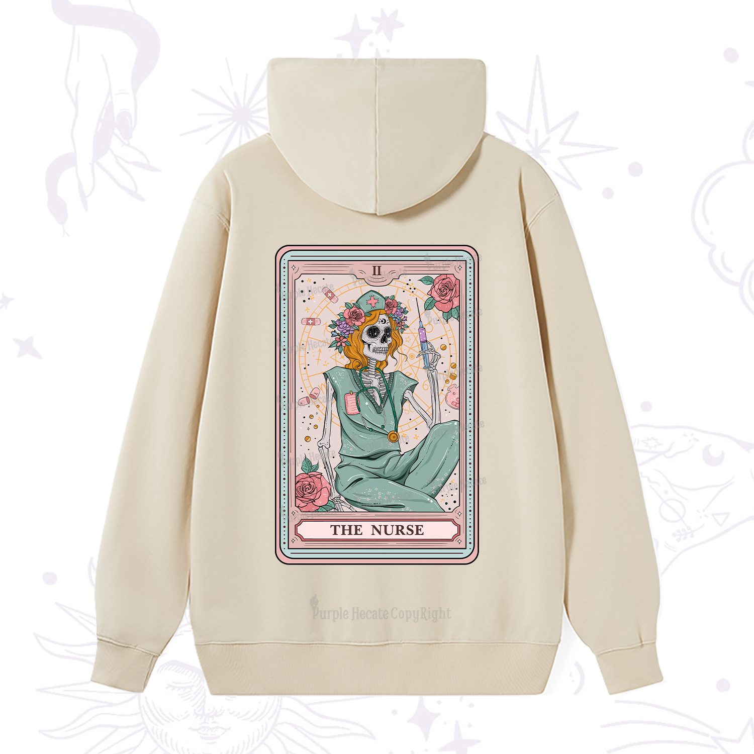 Purplehecate The Nurse Tarot Card Hoodie
