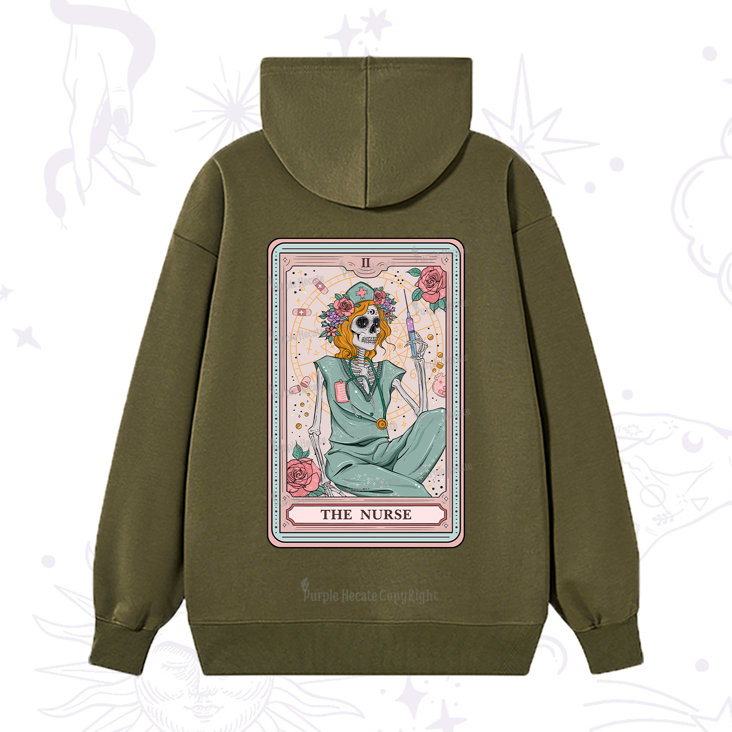 Purplehecate The Nurse Tarot Card Hoodie