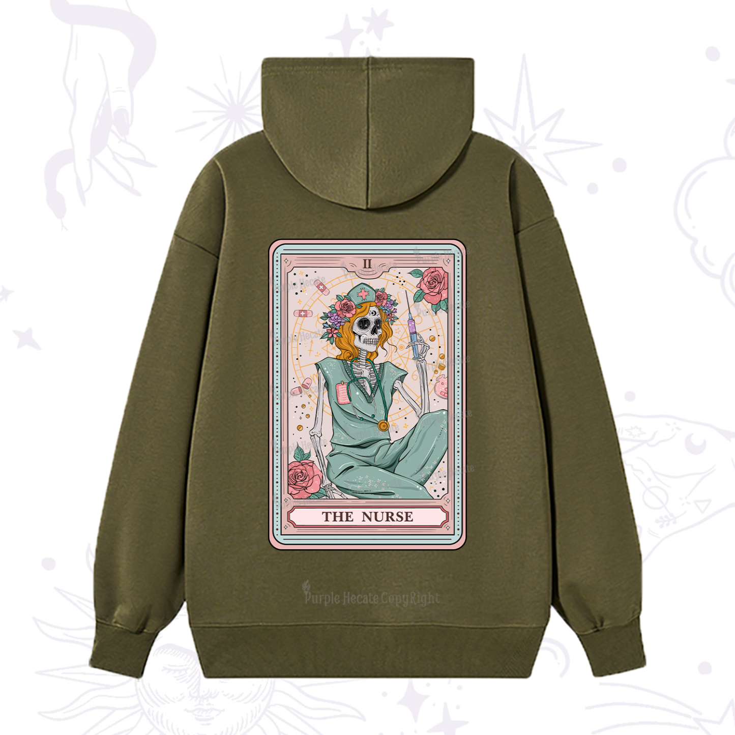 Purplehecate The Nurse Tarot Card Hoodie