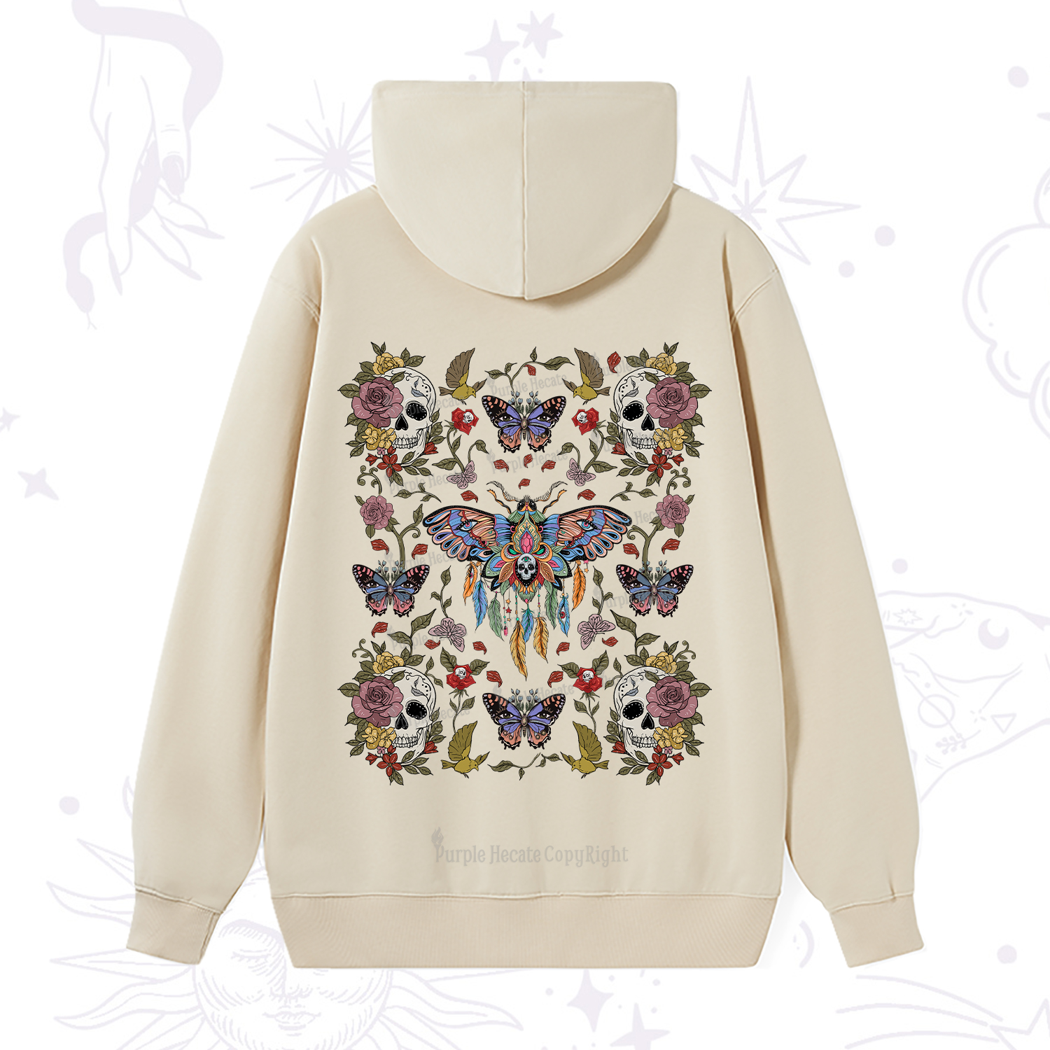 Purplehecate Moths Dancing Hoodie
