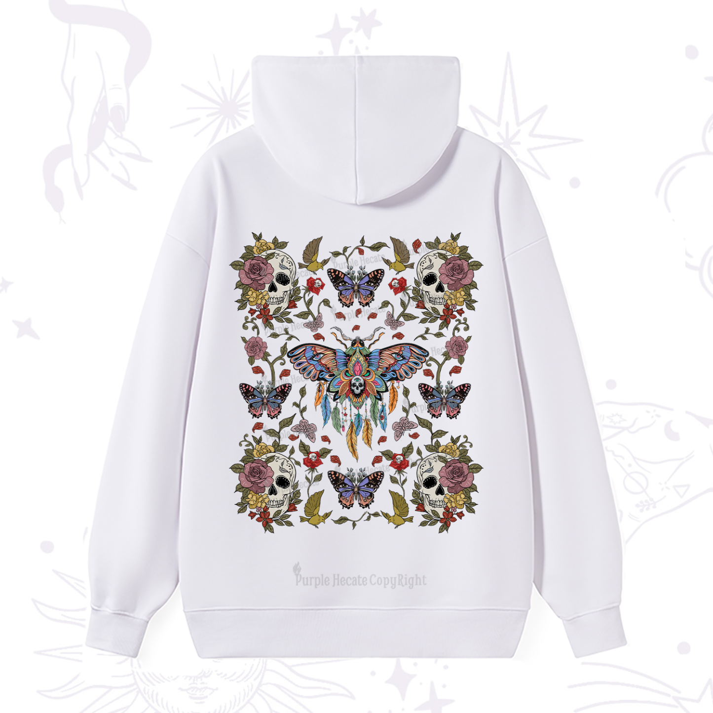 Purplehecate Moths Dancing Hoodie