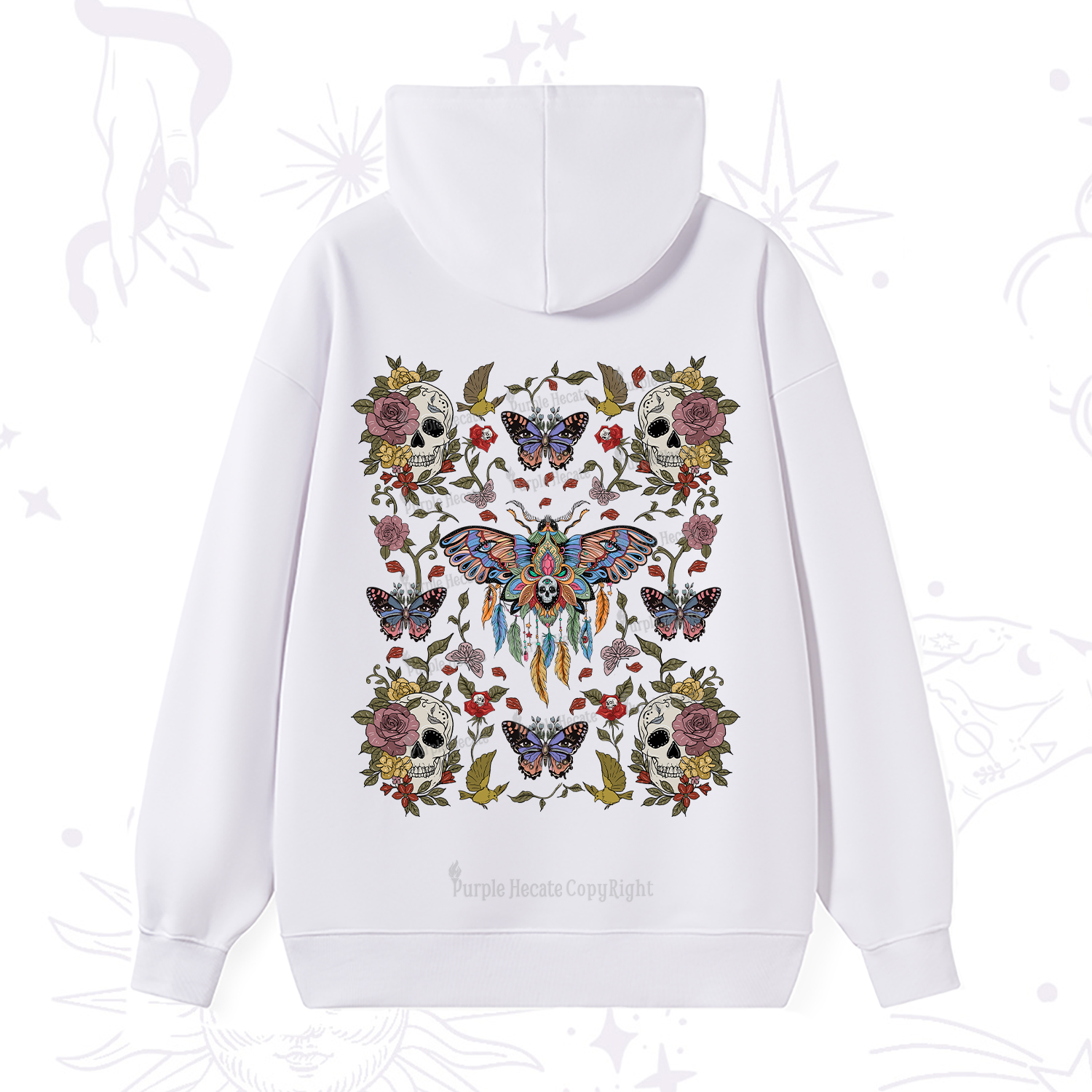 Purplehecate Moths Dancing Hoodie