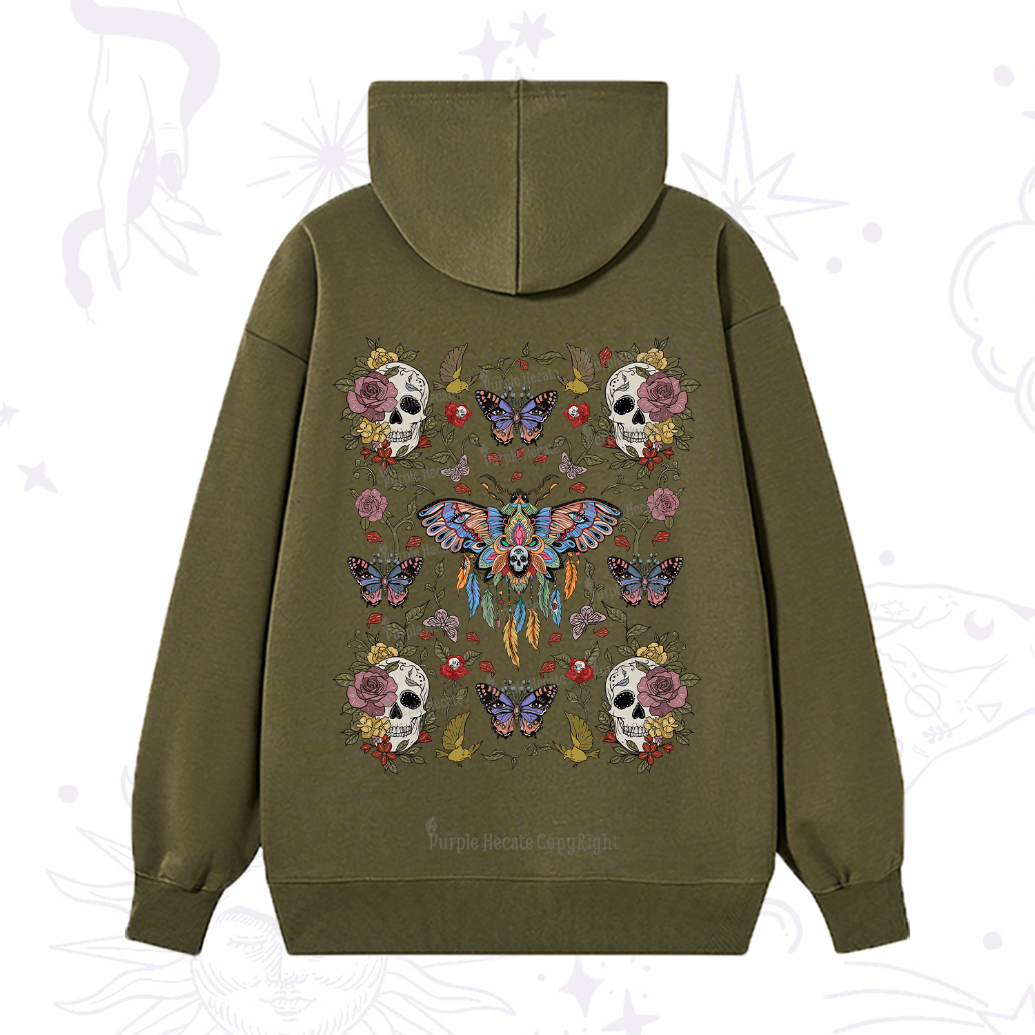Purplehecate Moths Dancing Hoodie