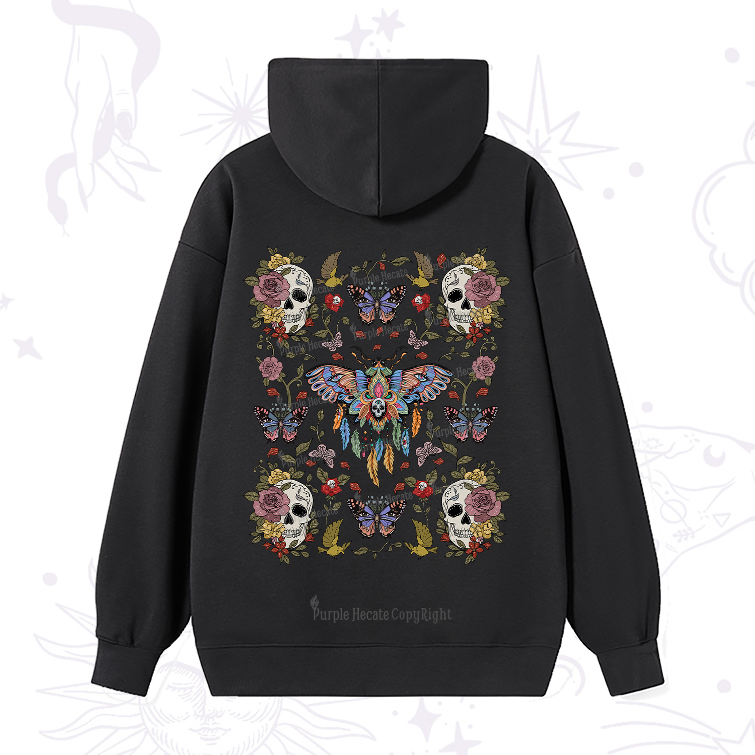 Purplehecate Moths Dancing Hoodie